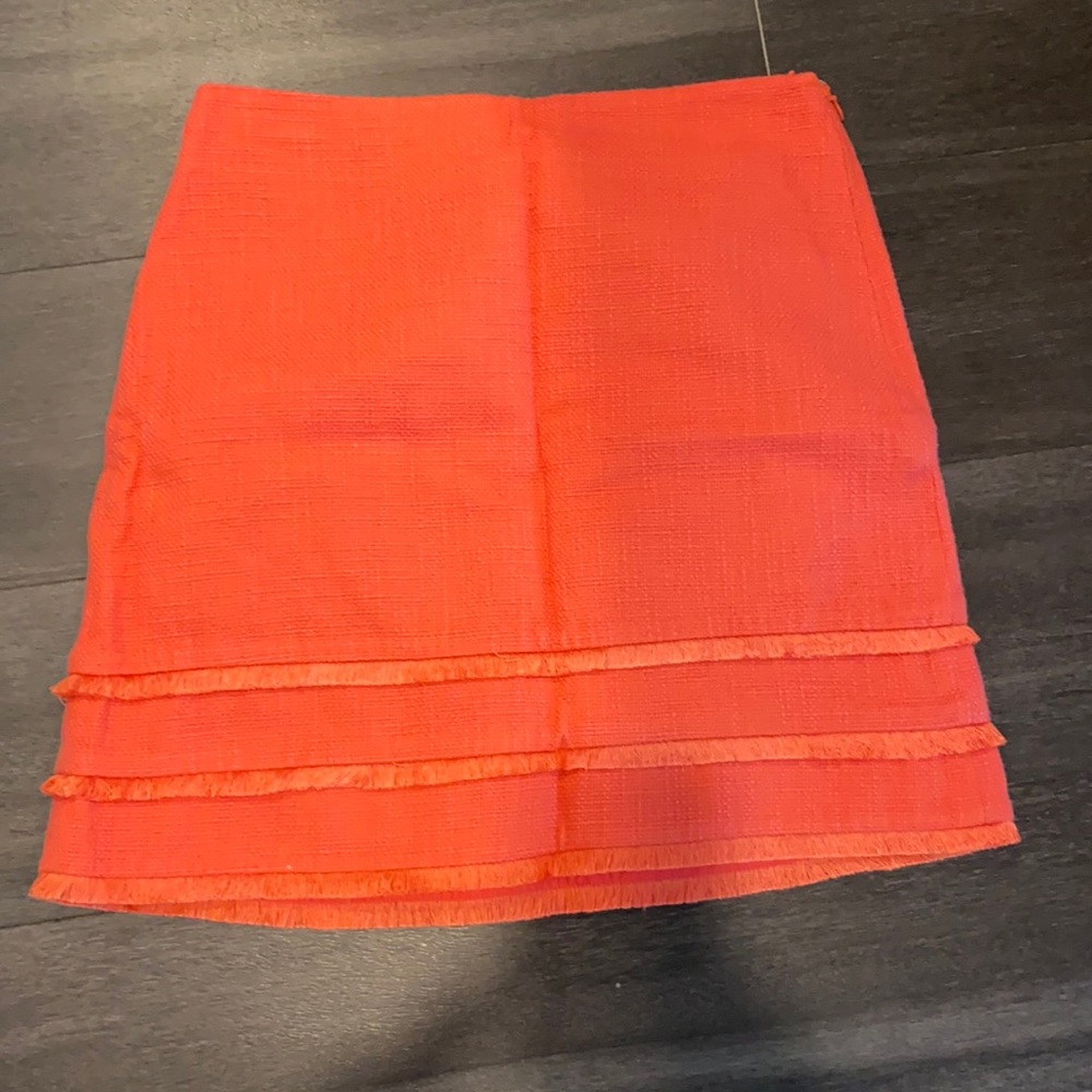 NWOT LOFT tweed A- line skirt coral color